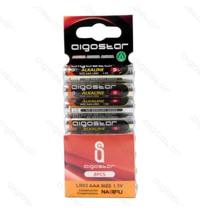 Outlet: 8 stk Aigostar LR03 AAA Batteri, 1,5V