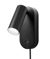 EGO LED Væglampe med USB og Touch dæmp, 4,5W, Nielsen Light - sort