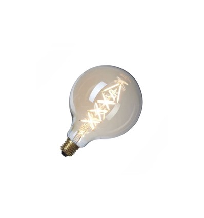 Gylden Zig Zag LED Globepære, dæmpbar, E27, 6W, 2200K, RA90