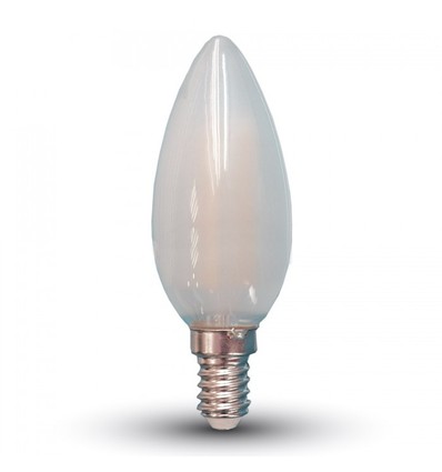 V-Tac 4W LED kronljus - Filament, mattteret glas, E14