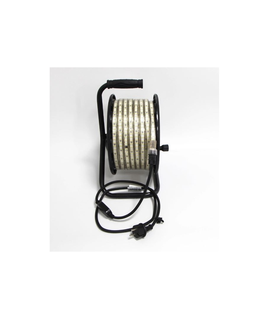 Arbetsljus 50m LED strip på kabelvinda - 230V, IP67, 120 LED/m, 9W/m, 1320  lm/m 