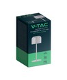 Lagertömning: V-Tac uppladdningsbar CCT bordslampa - Vit, IP54, touch dimbar, modell mini