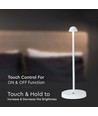 Lagertömning: V-Tac uppladdningsbar 3i1 bordslampa - Vit, IP20, touch dimbar, modell mini