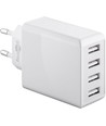 4-portars USB-laddare 30W - Vit