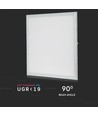 V-Tac 60x60 LED panel - 45W, UGR19, 3600lm, vit kant