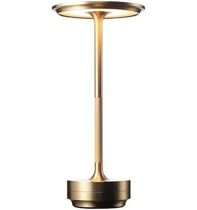 Uppladdningsbar LED bordslampa - Guld, touch dimbar, CCT, IP20