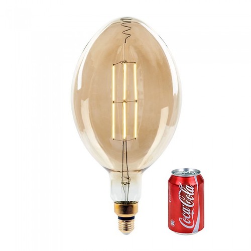 Outlet: V-Tac 8W LED jätte globlampa - Filament, Ø18 cm, dimbar, extra varmvitt, 2000K, E27