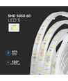 V-Tac 9W/m stänksäker LED strip - 5m, IP65, 24V, 60 LED per. meter