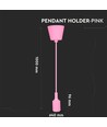 Lagertömning: V-Tac silikone pendellampa med tygledning - Pink, E27
