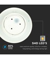 Lagertömning: V-Tac 6W LED vit vägglampa - Runda, indirekt, IP65 utomhusbruk, 230V, inkl. ljuskälla